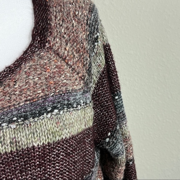 Chico's Sweater long sleeve cozy multi color striped wool blend Size Chico 1 - Picture 4 of 7